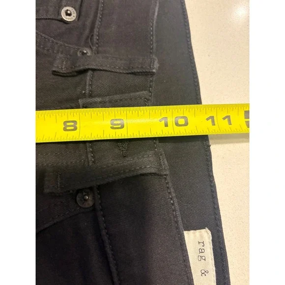 Rag & Bone 10 Inch Skinny Jeans Black High Rise Modal Blend Size 25 W1532I769BLK - Picture 8 of 9